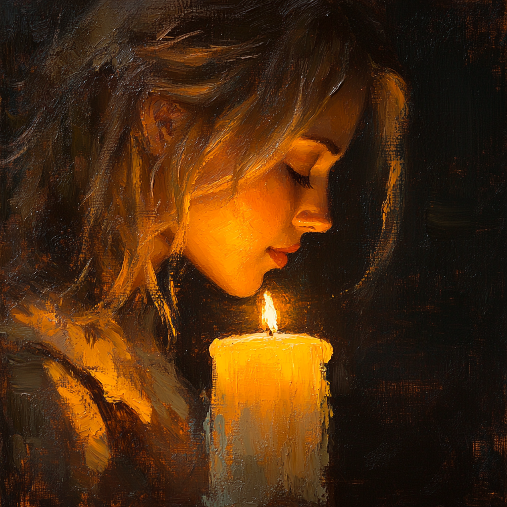 Rembrandt Inspired Portrait In Candlelight painting number kit