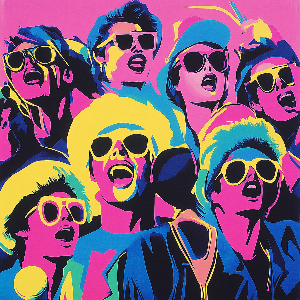 Andy Warhol Inspired Pop Art Festival Scene Numbered painting kits