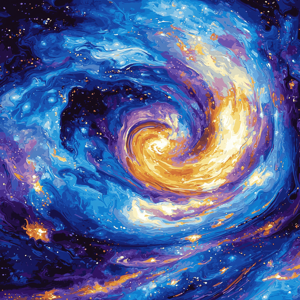 Michelangelo Inspired Whirling Cosmos DIY Paint By Numbers