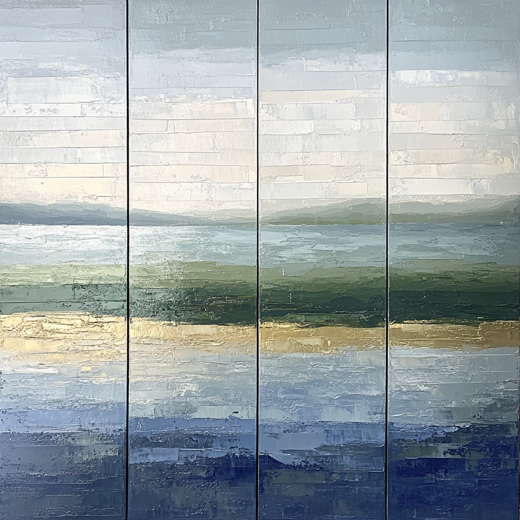 Jean-Paul Riopelle Inspired Reflective Lake As Abstract Tessellations DIY paint by numbers