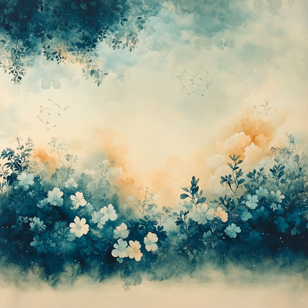 Leonardo Da Vinci Inspired Nebula Garden Number painting