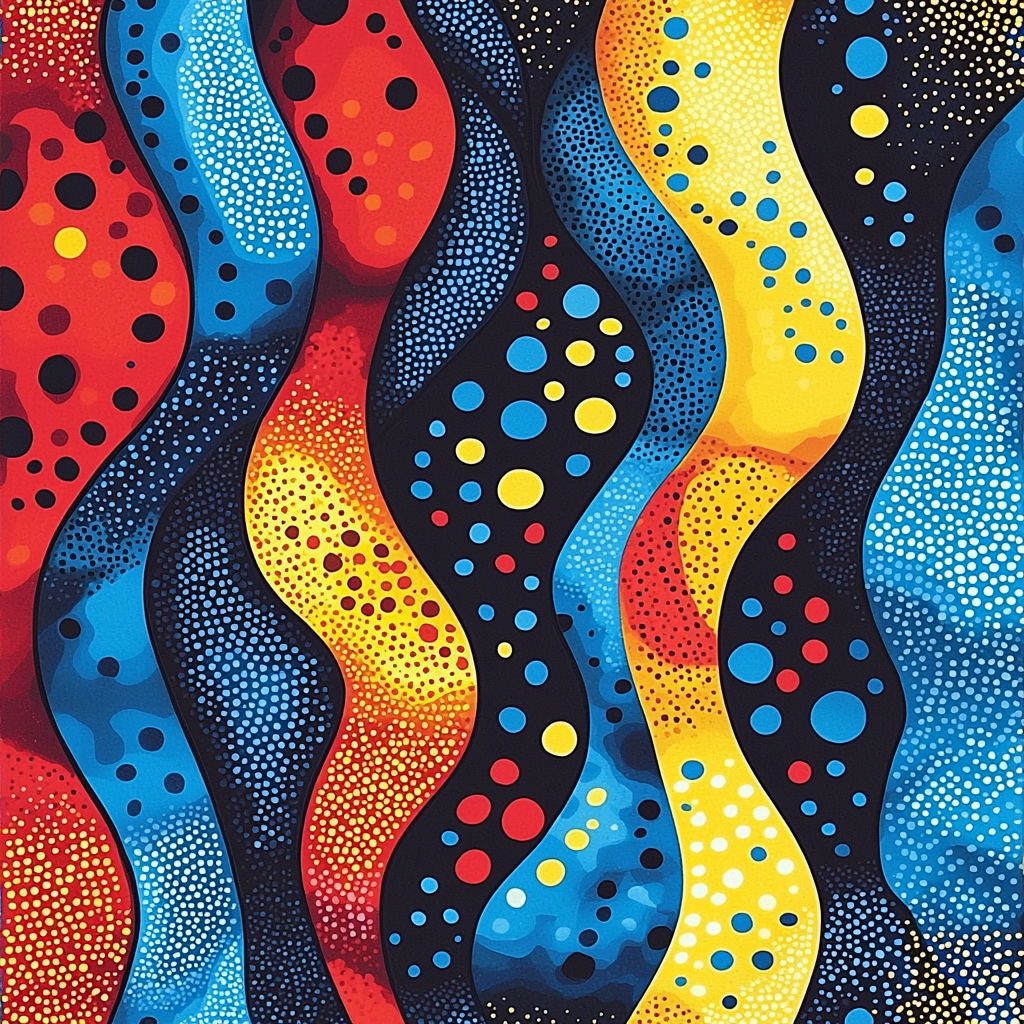 Yayoi Kusama Inspired Fractal Dance DIY Paint By Numbers