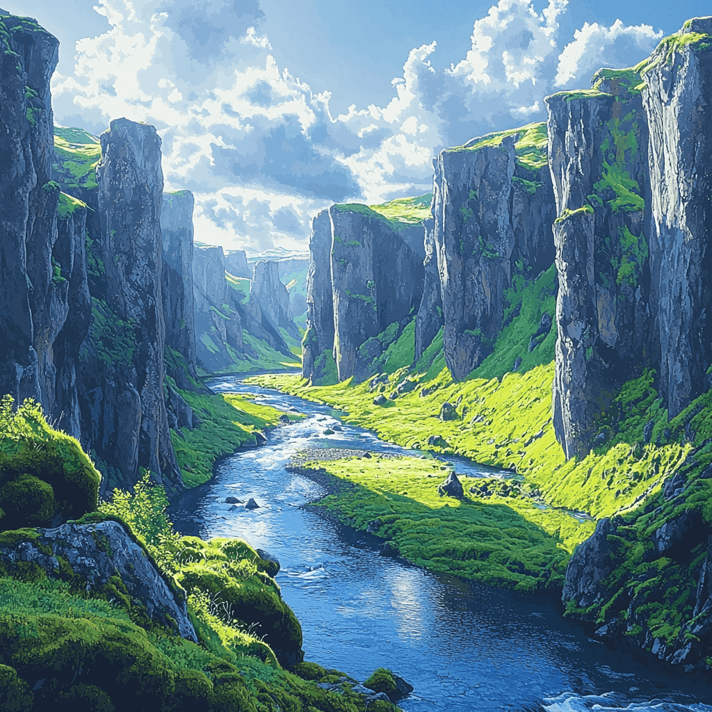 Fjadrargljufur Canyon - Iceland Paint By Numbers