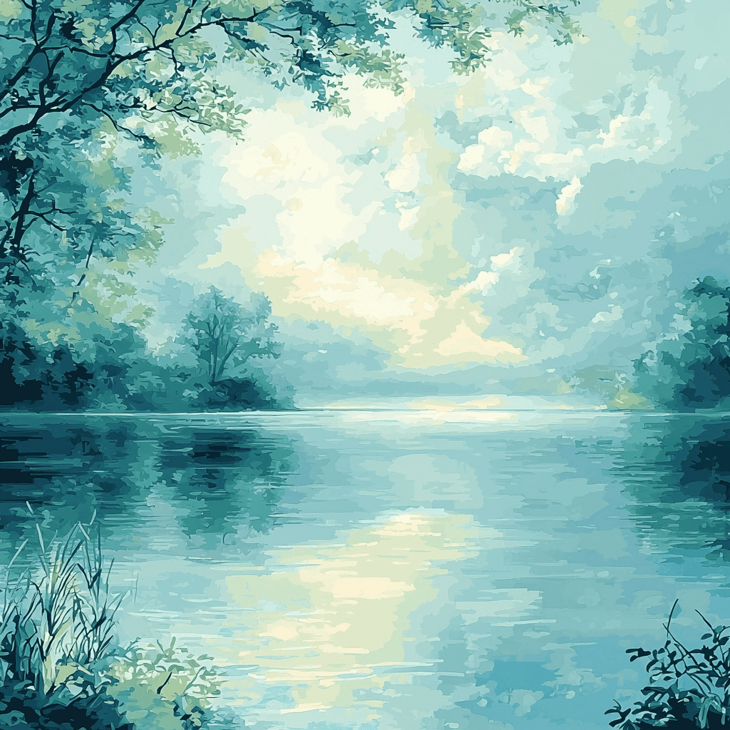 Johannes Vermeer Inspired Dreamy Lake Reflection Number Painting