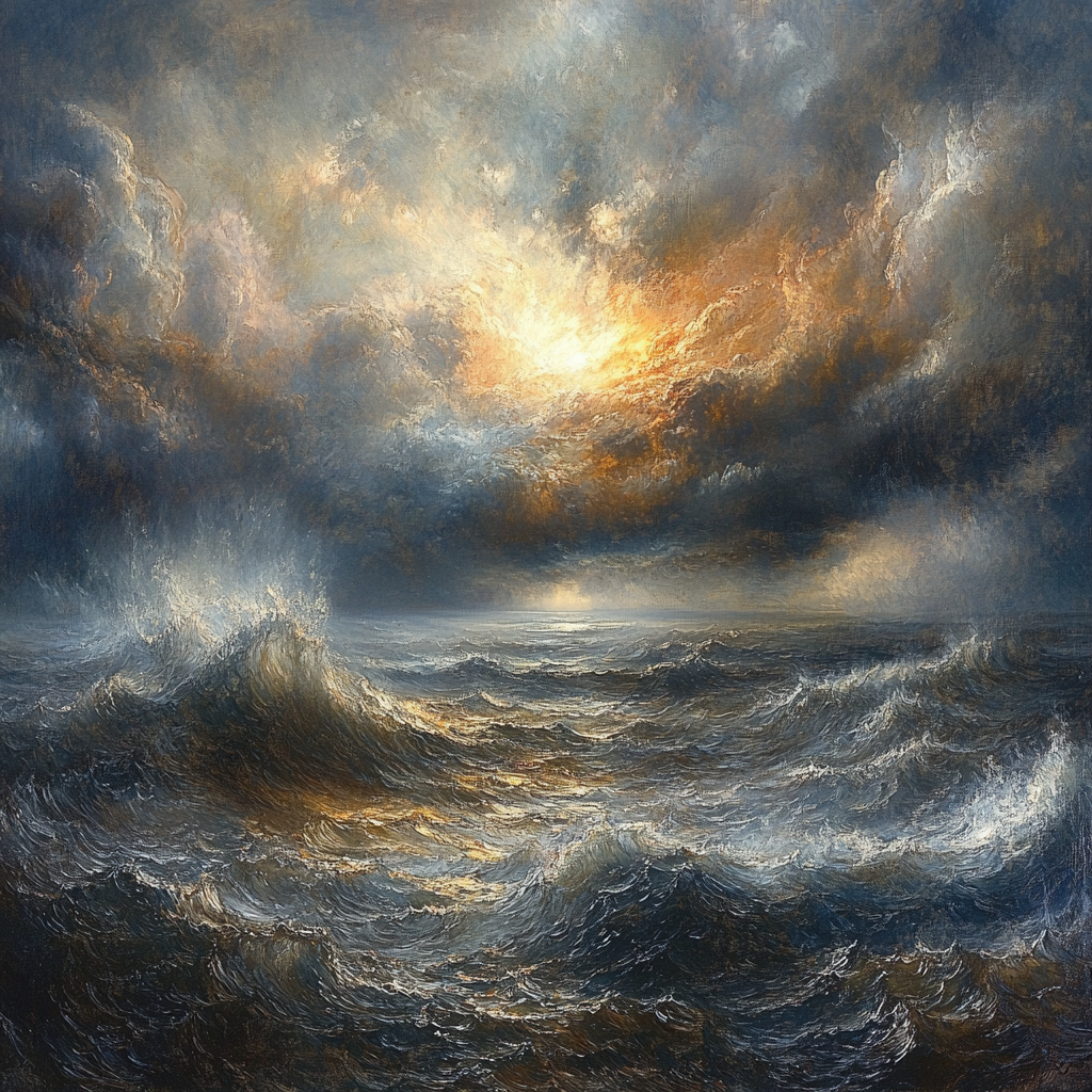 J.M.W. Turner Inspired Storm Over The Sea Paint by numbers kits