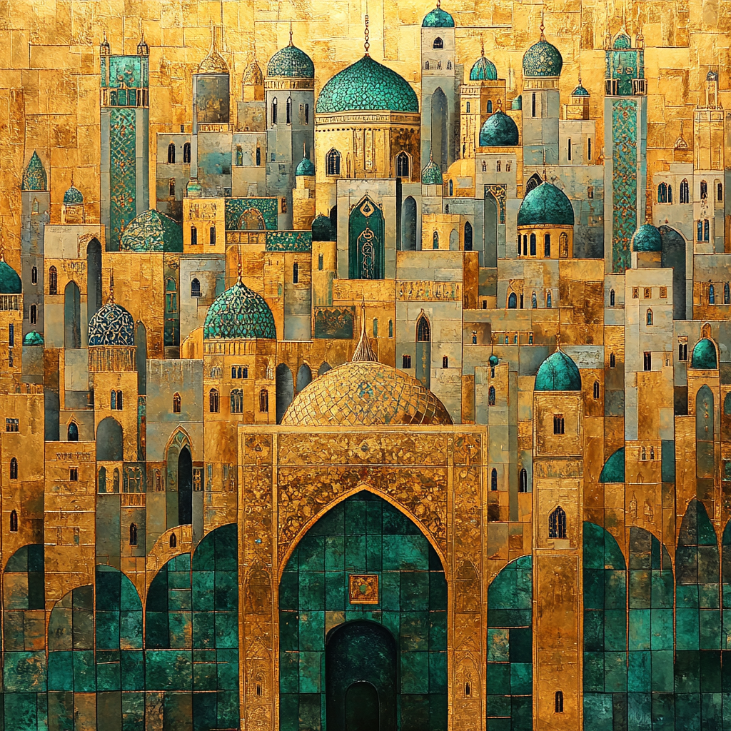 Gustave Klimt Inspired City Of Jewels paint by number