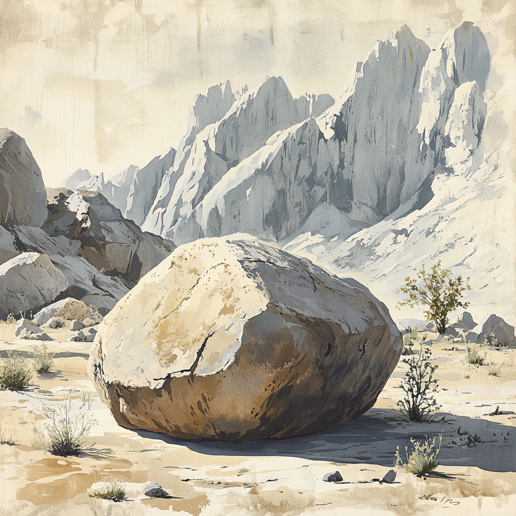 Leonardo Da Vinci Inspired Lunar Rock Garden paint by numbers