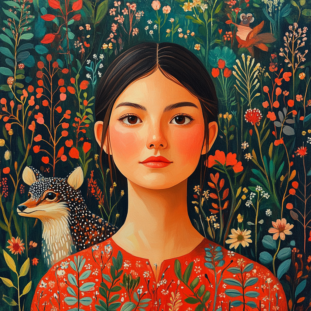 Frida Kahlo Inspired Garden Self Portrait Paint by numbers art