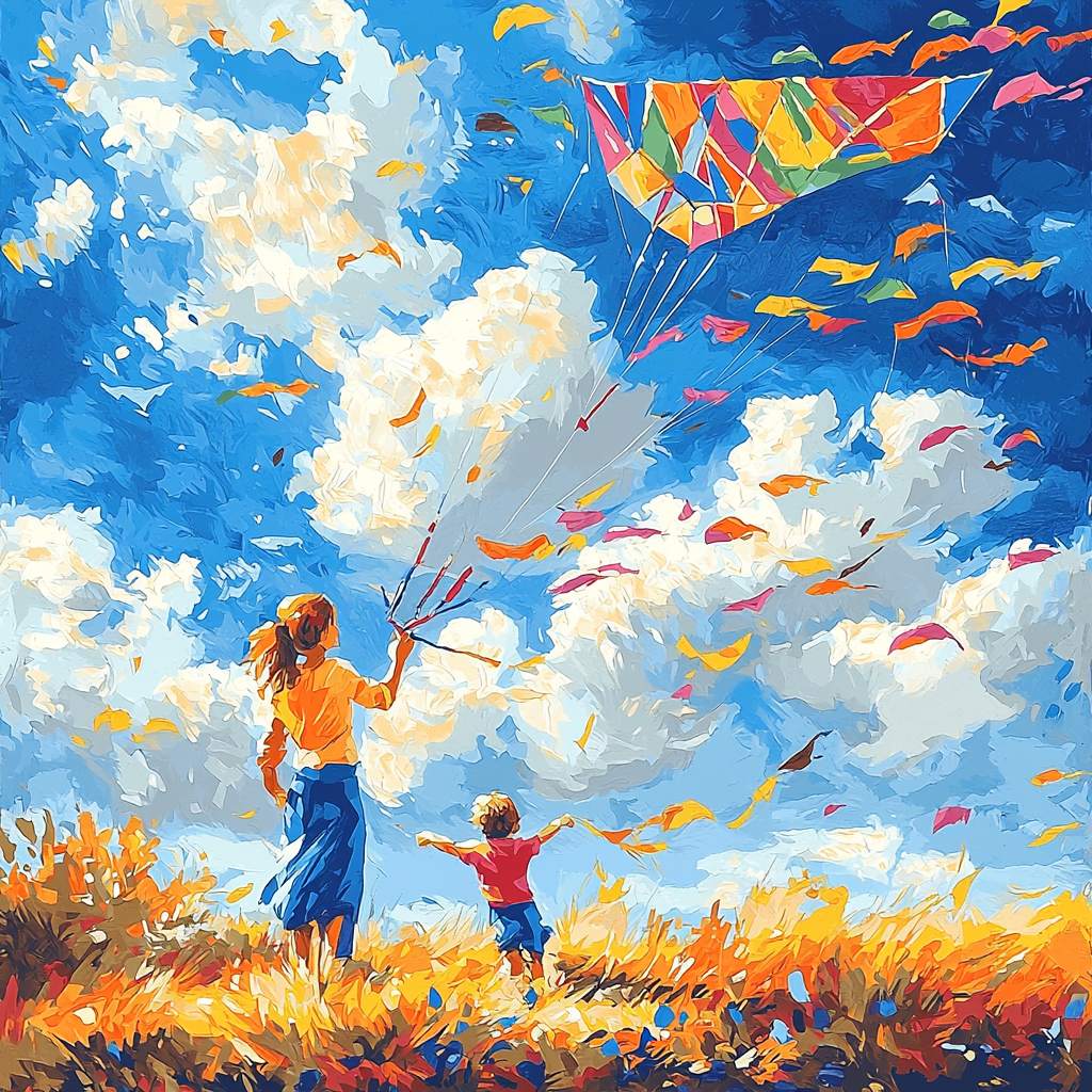 Kite Flying Joy Painting Number Kit