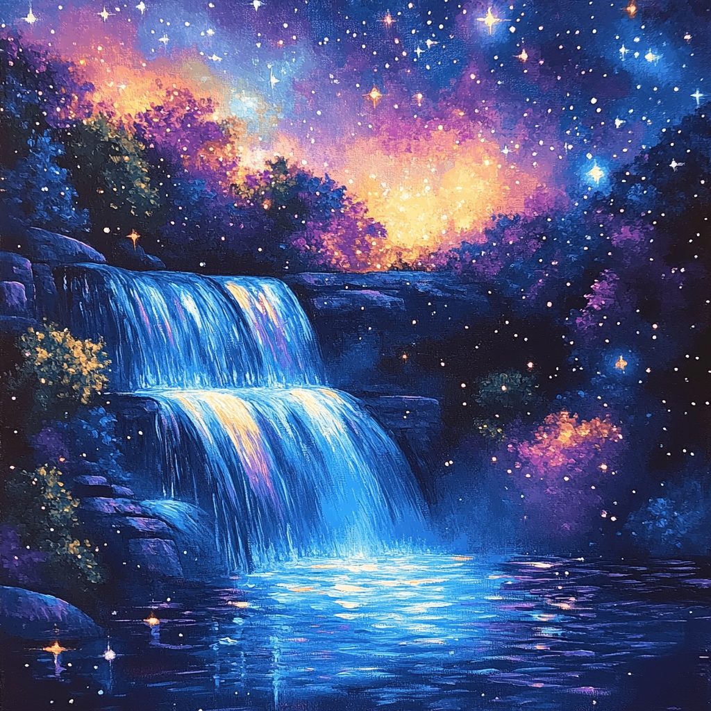Edgar Degas Inspired Celestial Waterfall Numbered painting kits