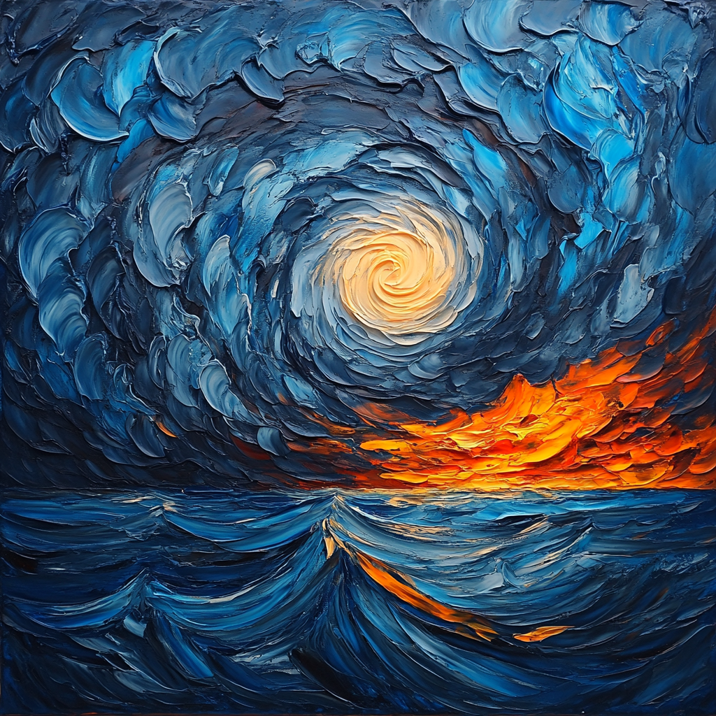 Jean-Paul Riopelle Inspired Whirling Storm Clouds Painting by numbers kit