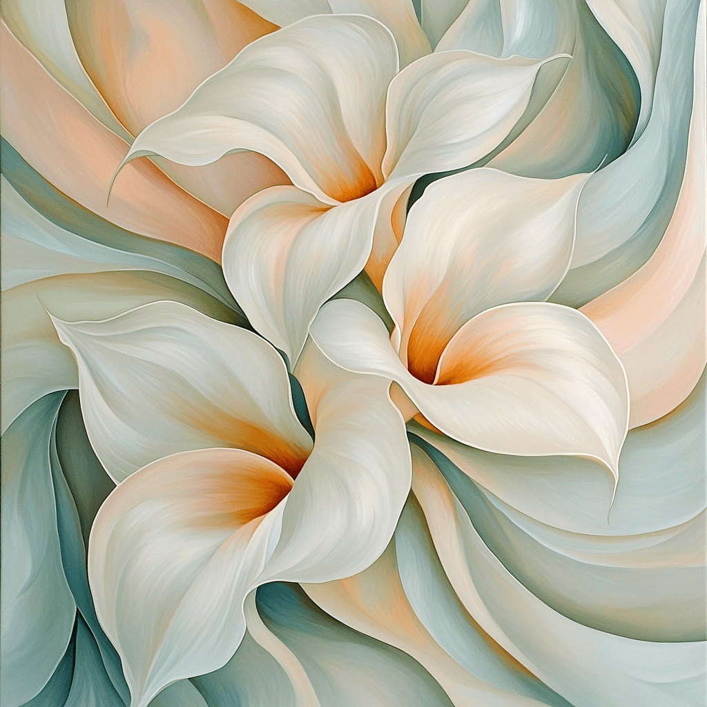 O'Keeffe Inspired Ethereal Floral Dance Numbered Painting Kits