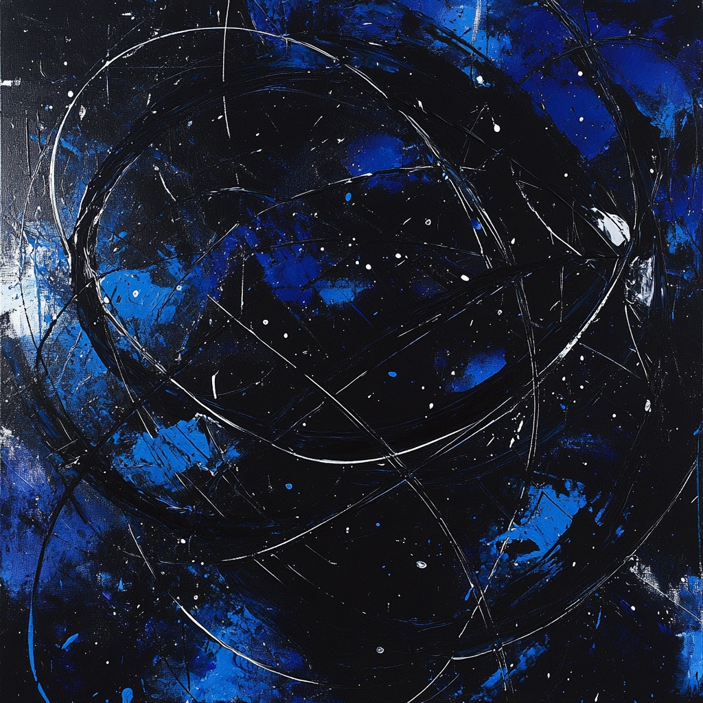 Jackson Pollock Inspired Midnight Currents Of Chaos Numbered painting kits