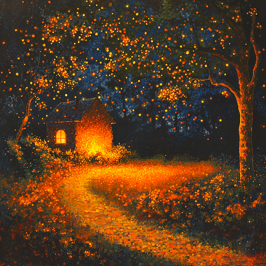 Georges Seurat Inspired Ember Reflections DIY Paint By Numbers