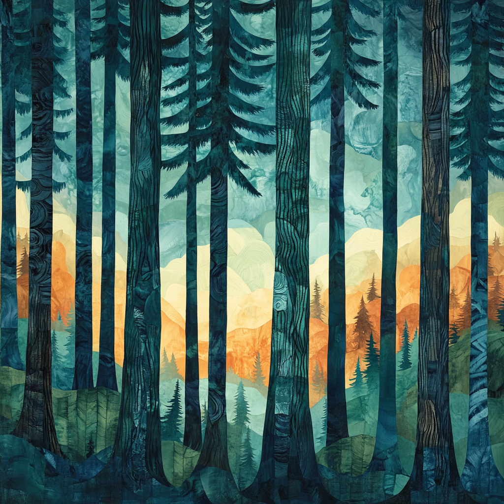 Emily Carr Inspired Cathedral Grove DIY paint by numbers