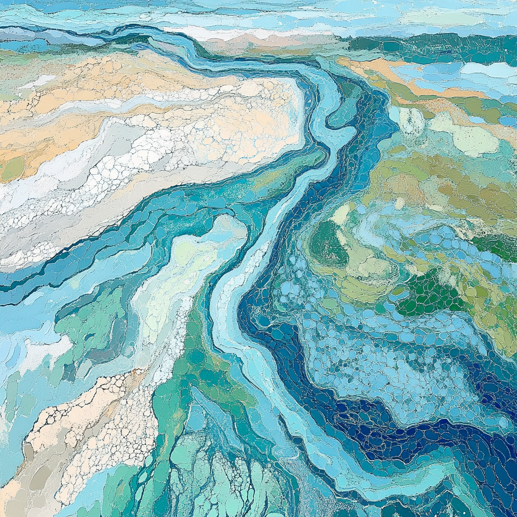 Georges Seurat Inspired River Delta Abstraction Paint by numbers kits