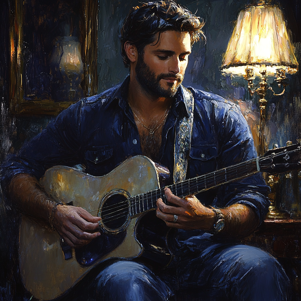 Sargent Inspired Evening Guitarist DIY paint by numbers