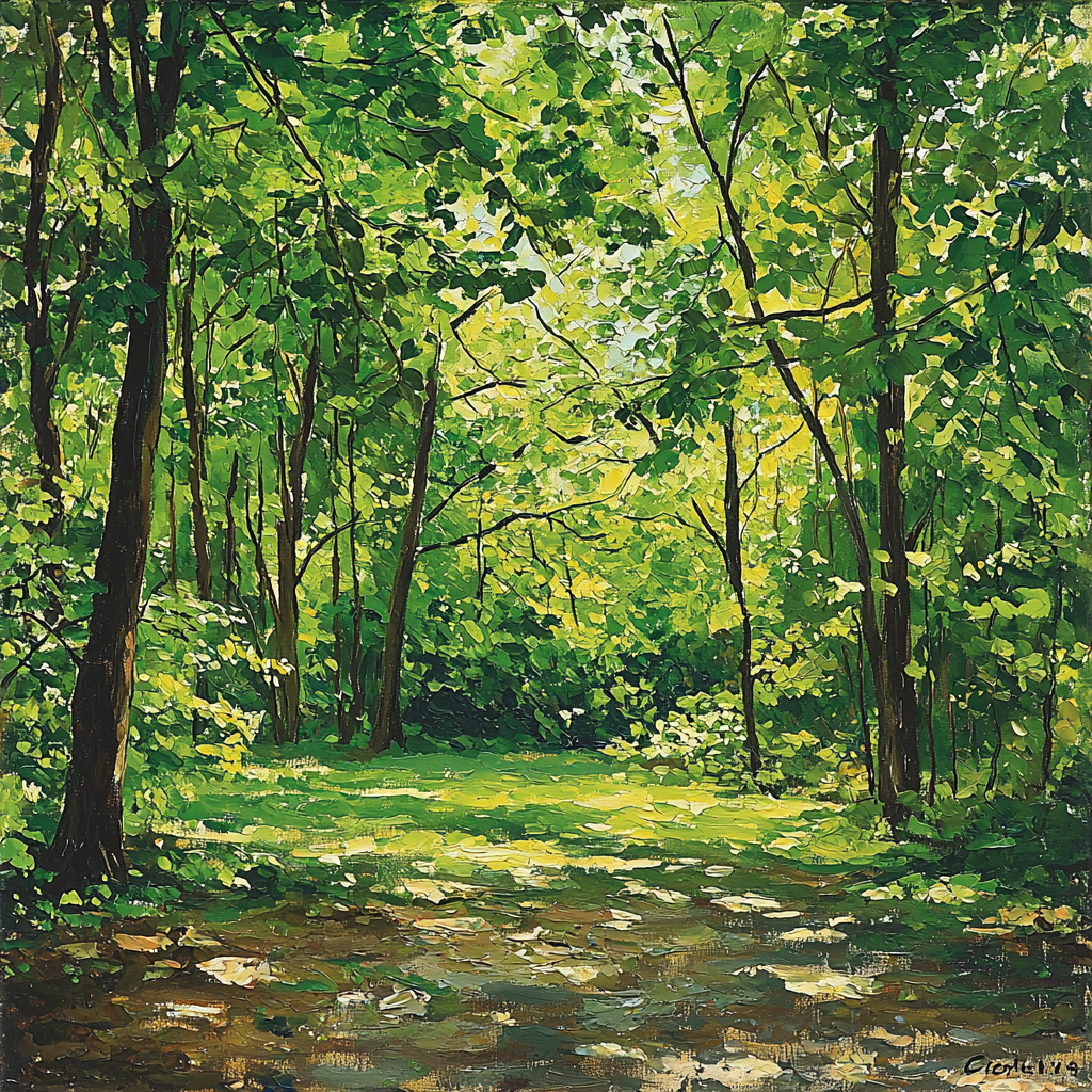 Paul Cézanne Inspired Mystical Forest Canopy Painting Number Kit