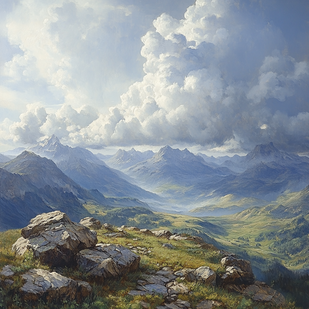 Leonardo Da Vinci Inspired Mountain Storm Study Paint by numbers kits