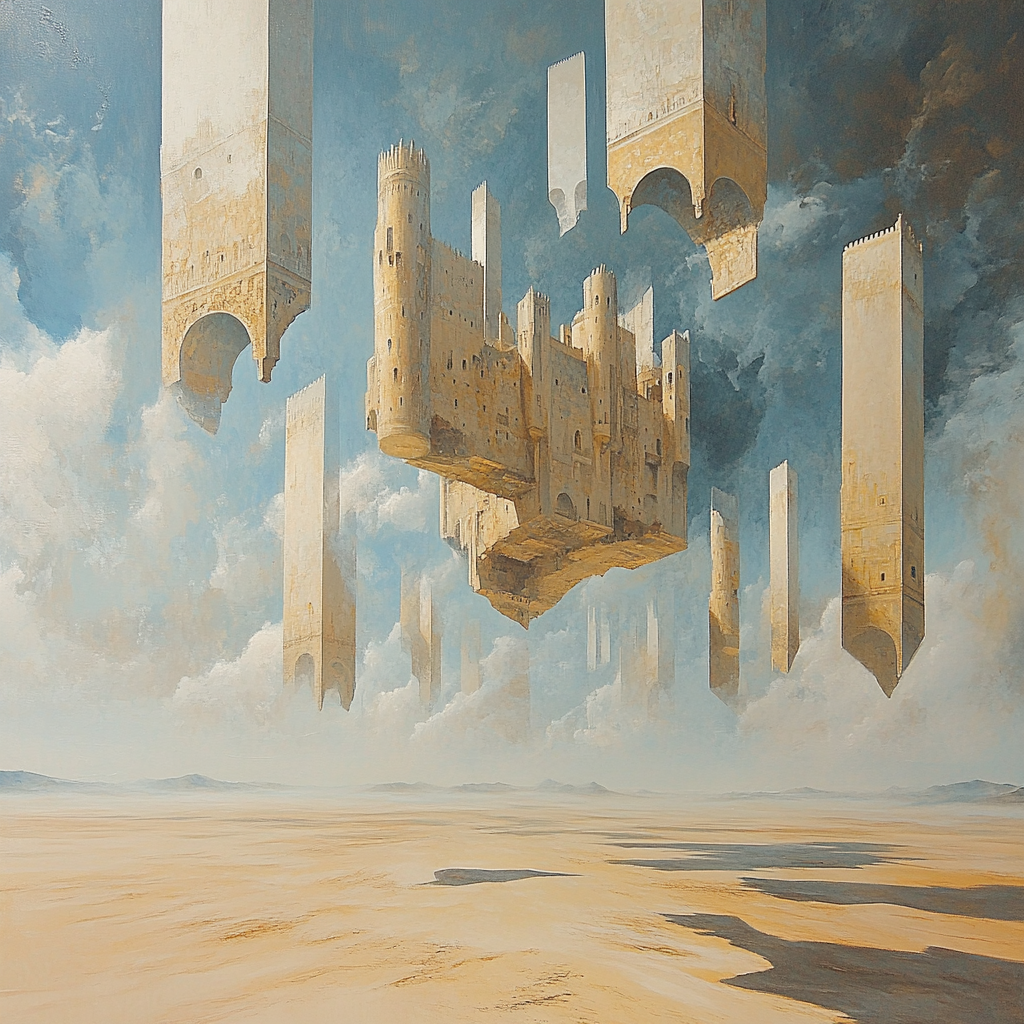 Dali Inspired Floating Castle paint by color