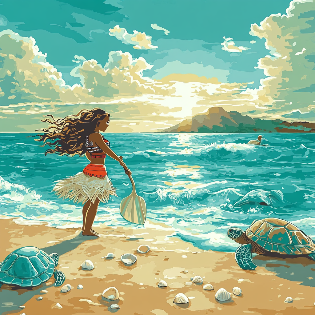 Moana Ocean Breeze Adventure painting number kit
