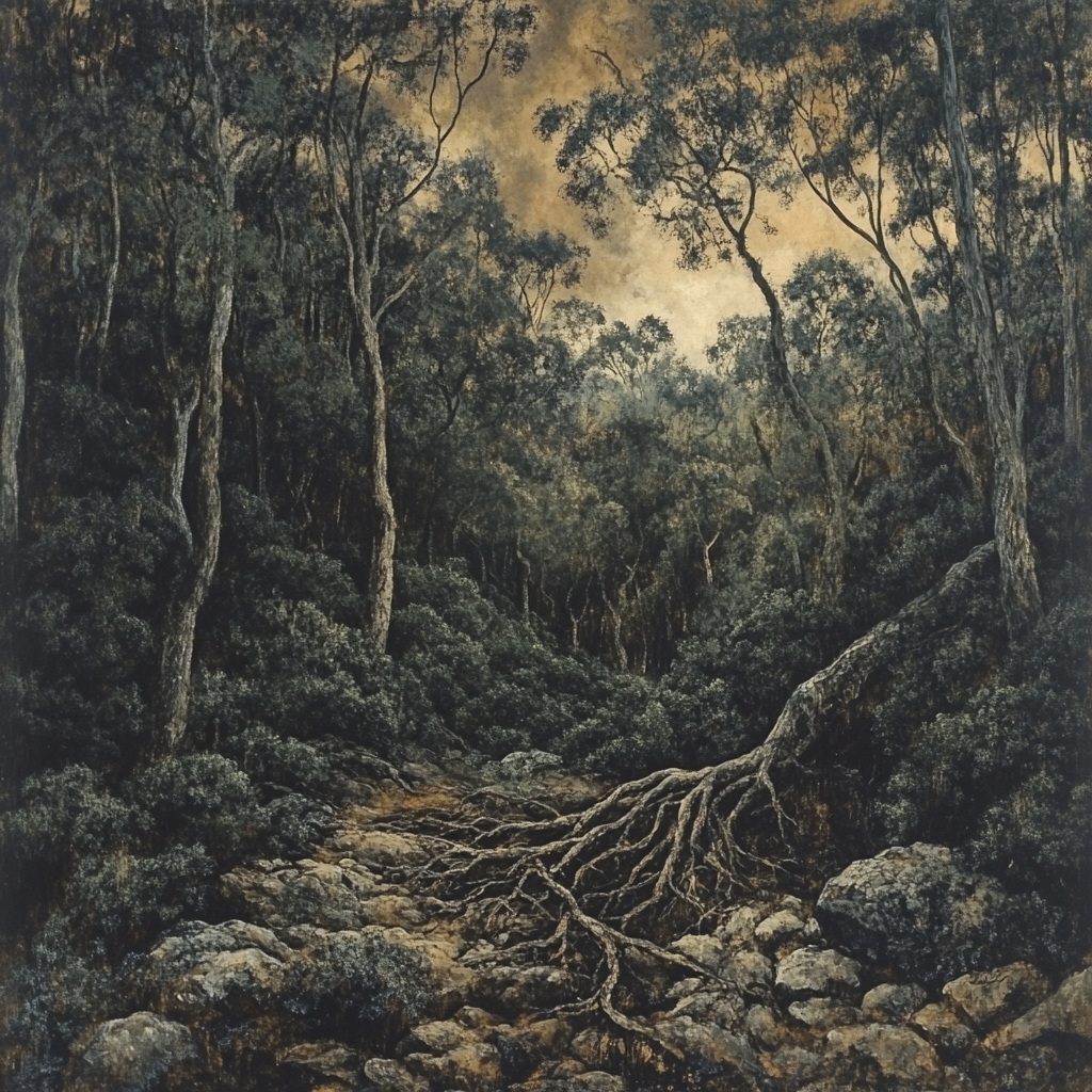 Arthur Lismer Inspired Tangled Forest Floor With Windbent Roots paint by numbers