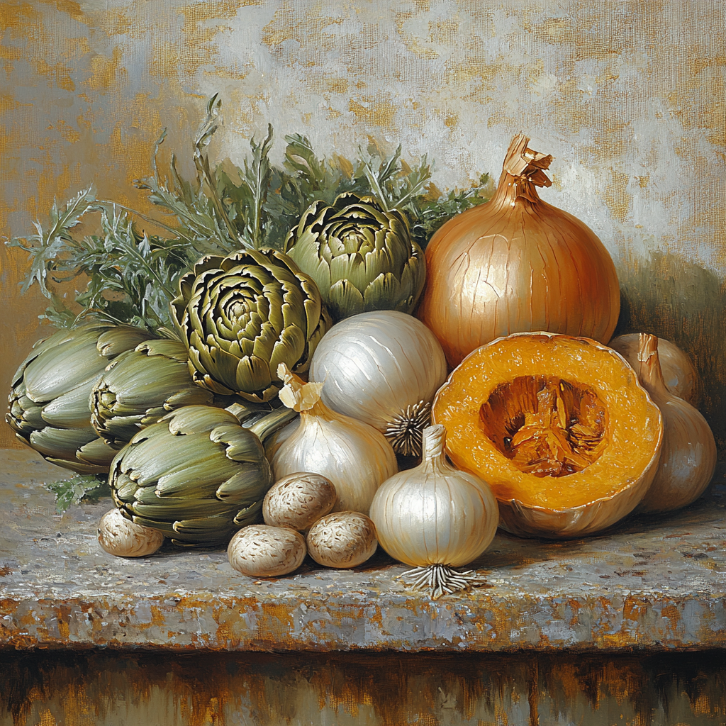 Diego Velázquez Inspired Market Vegetables Bodegon Number painting