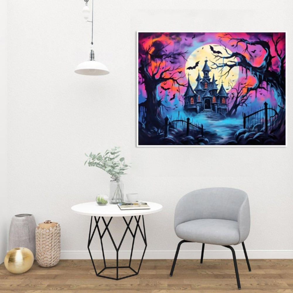 Halloween Ghost And Cat Paint By Numbers Canvas Kit For Home Decor