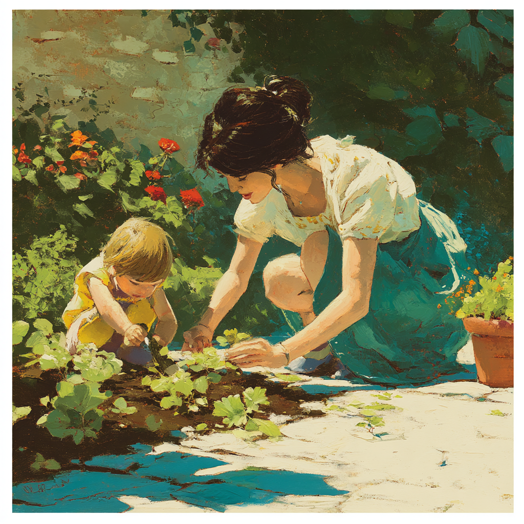 Tender Garden Tending Number Painting
