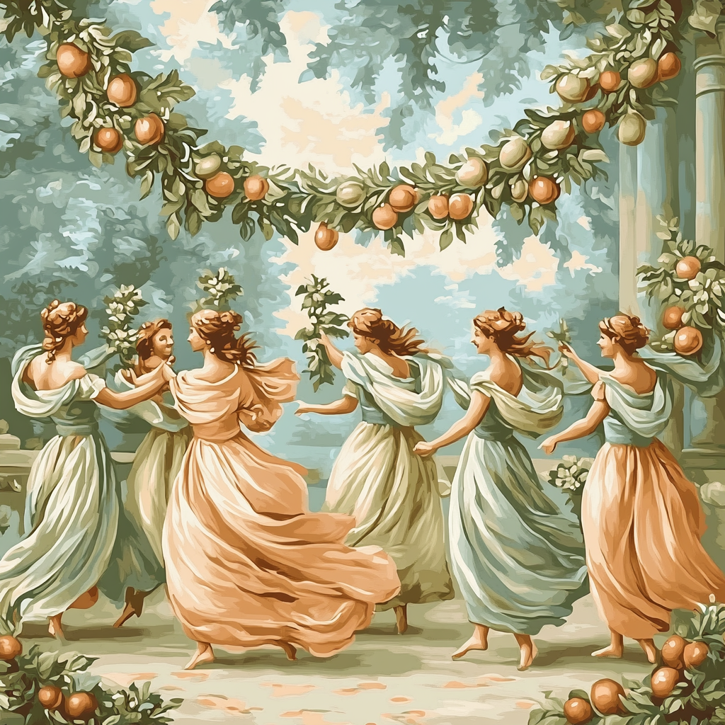 Botticelli Inspired Harvest Festival paint by number