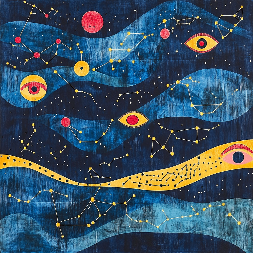Joan Miró Inspired Dreamscape Constellation painting number kit