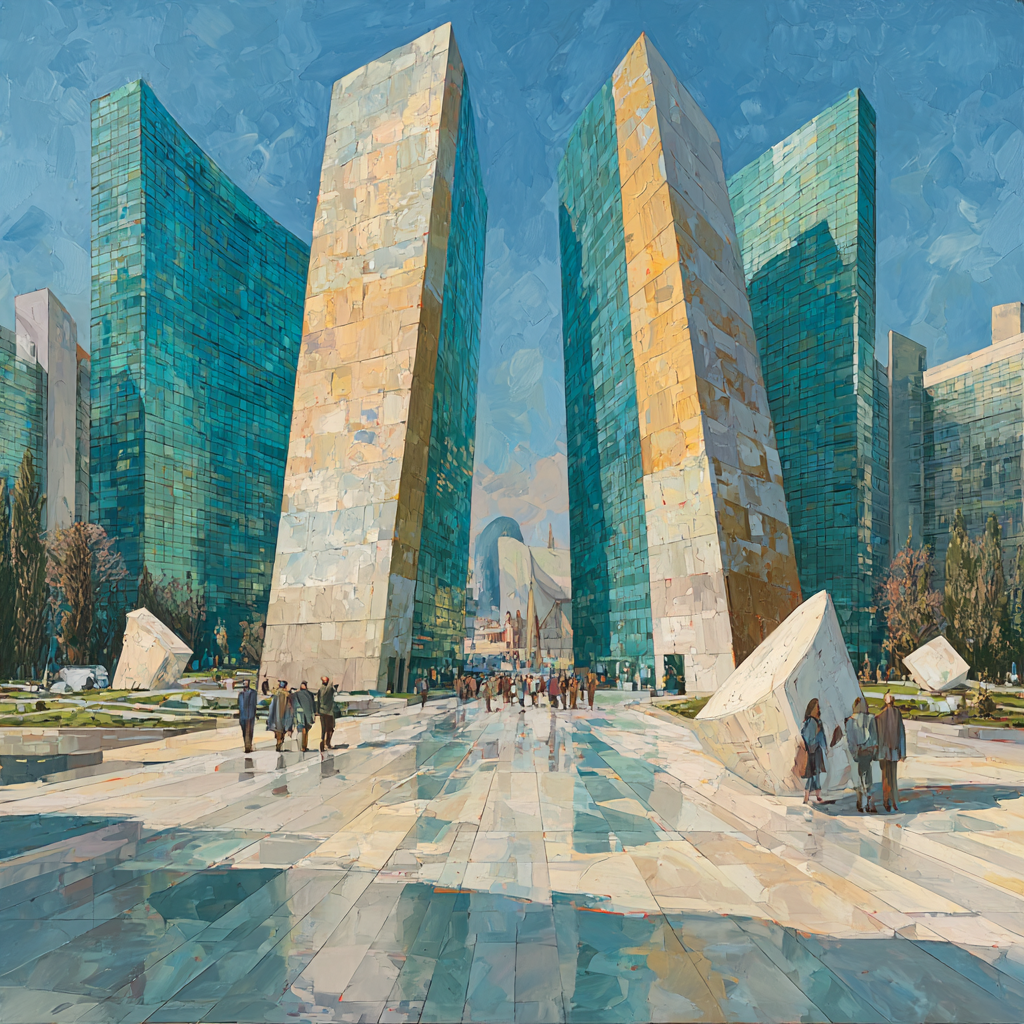 La Defense Modern Plaza Paris France Numbered painting kits