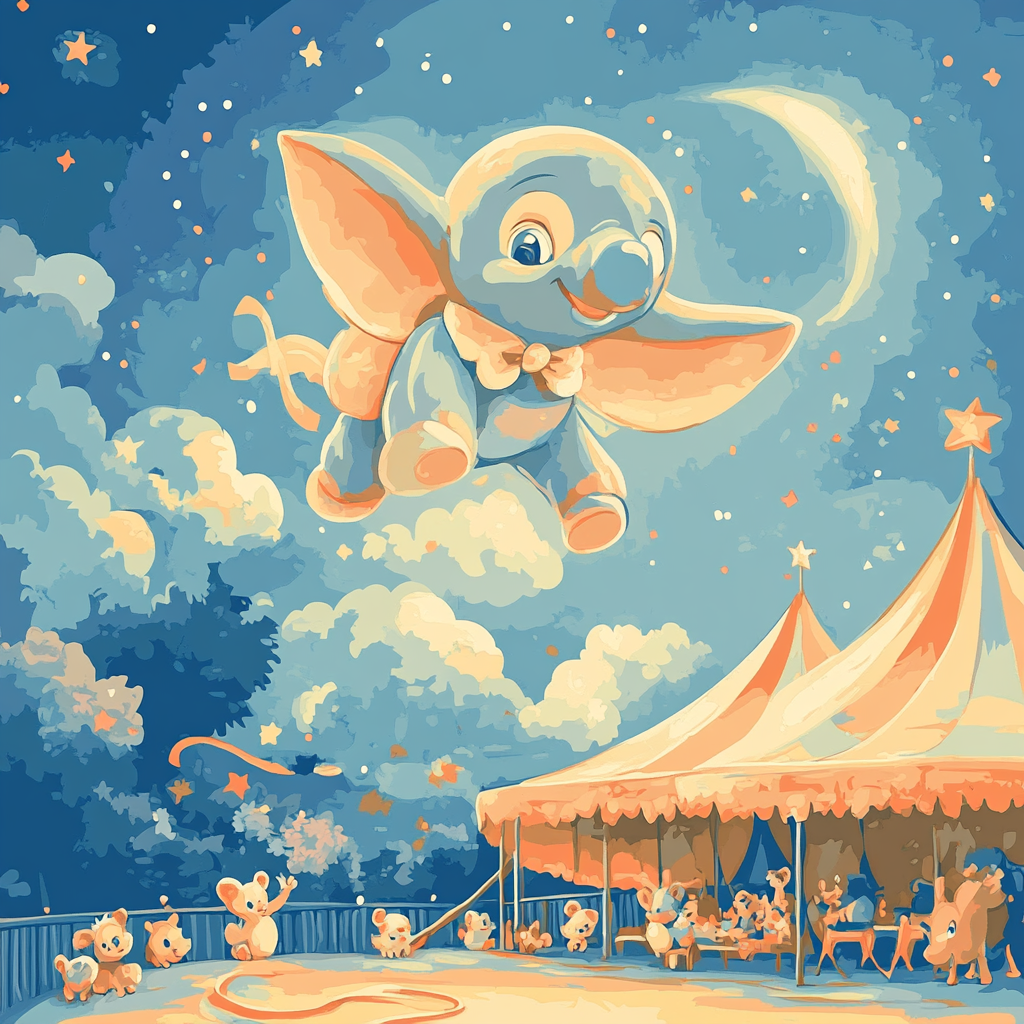 Dumbo Moonlit Flight Painting by numbers kit