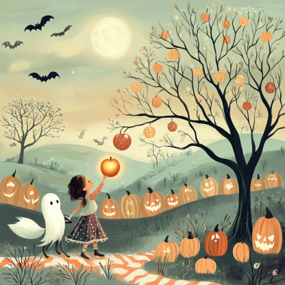 Midnight Orchard Of Candy Trees painting number kit