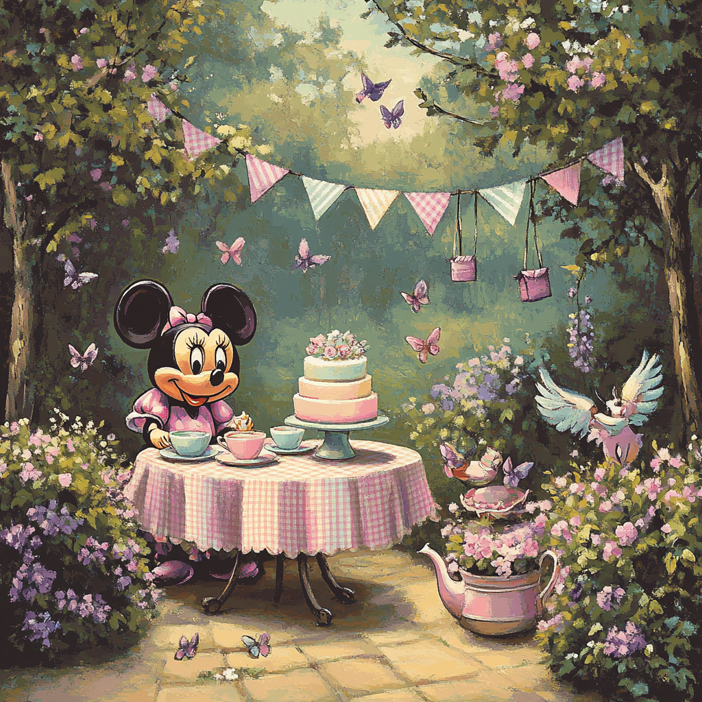 Minnie Mouse Tea Party painting number kit