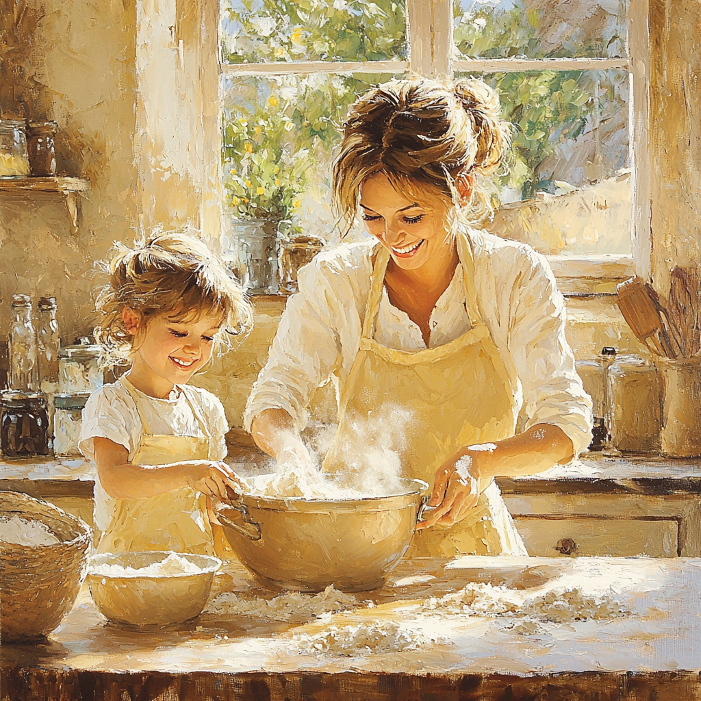 A Mother's Love In The Kitchen Paint By Numbers Art
