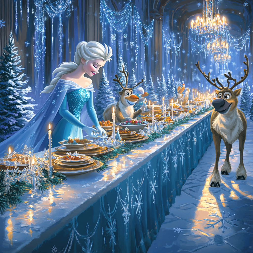Frozen Kingdom Holiday Banquet paint by numbers