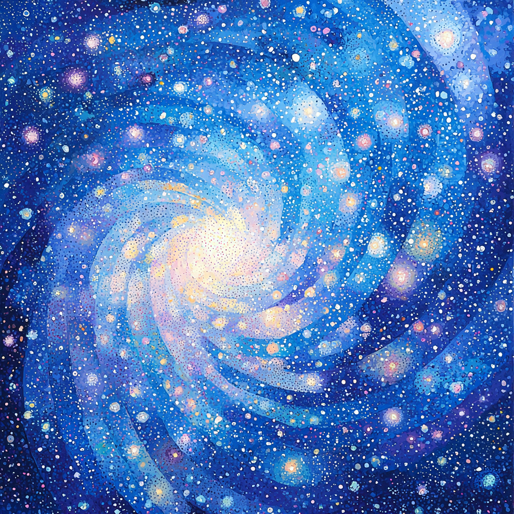 Georges Seurat Inspired Serene Cosmic Reflections Painting Number Kit