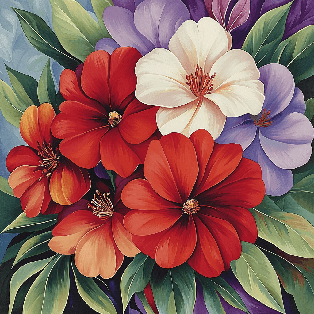 Georgia O'Keeffe Inspired Vivid Wildflowers Paint By Numbers