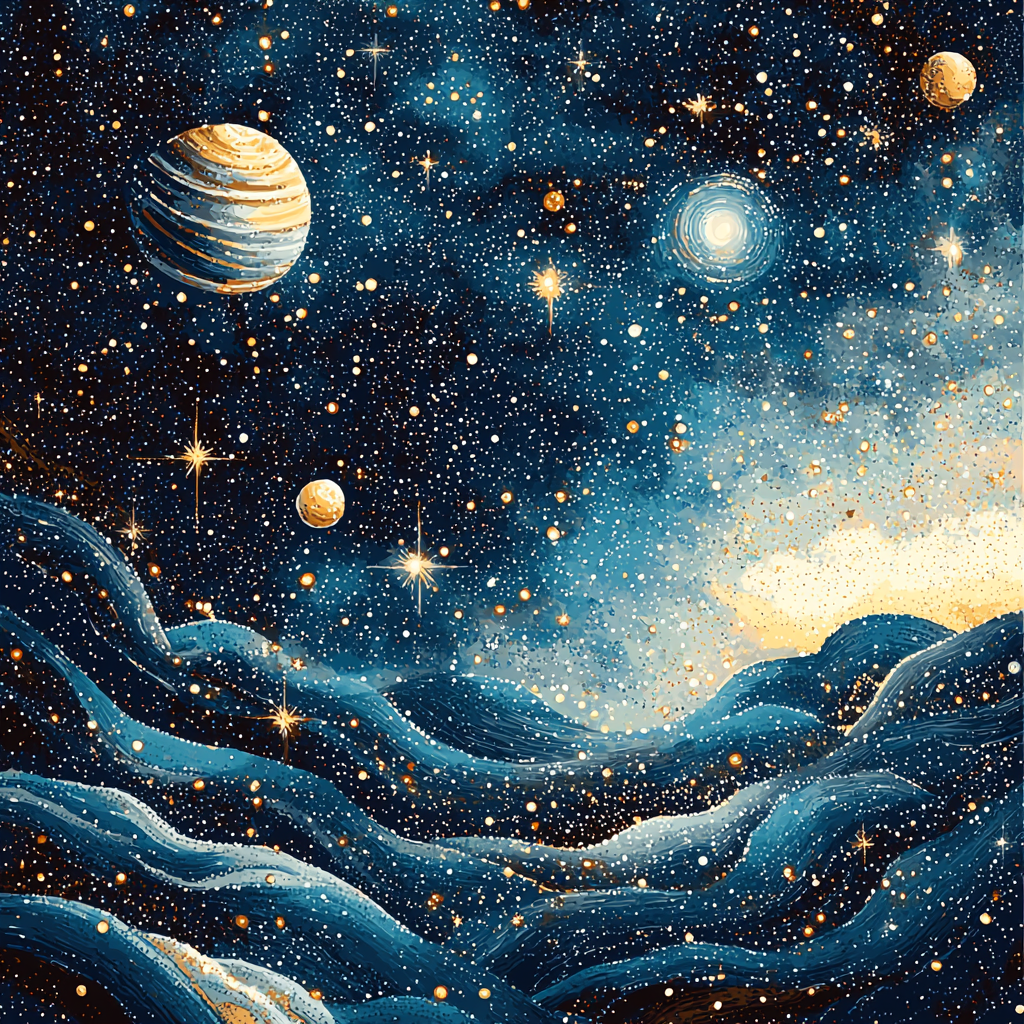 Georges Seurat Inspired Silent Universe Paint By Color