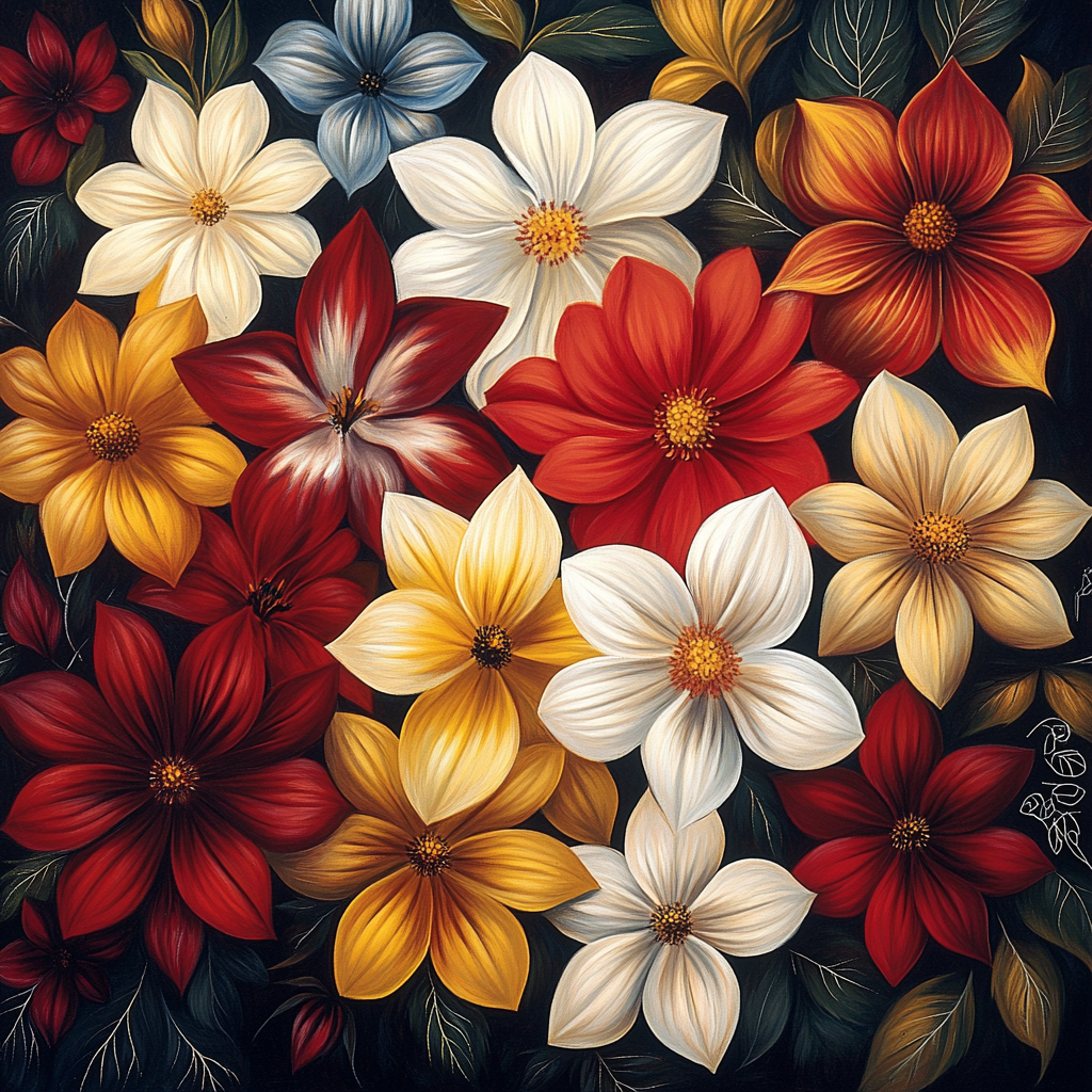 Michelangelo Inspired Flora Harmony Numbered painting kits