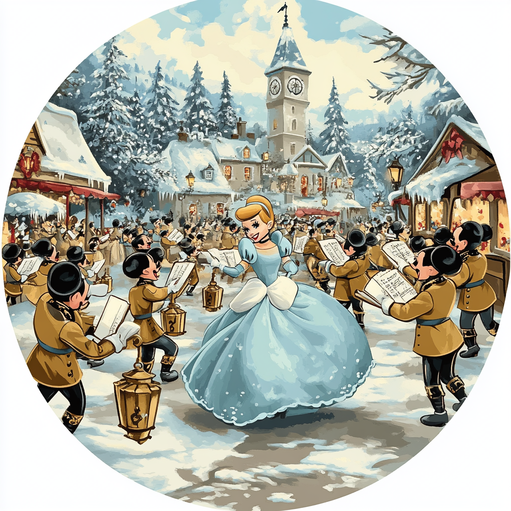 Toy Soldiers Caroling Around Cinderella paint by number