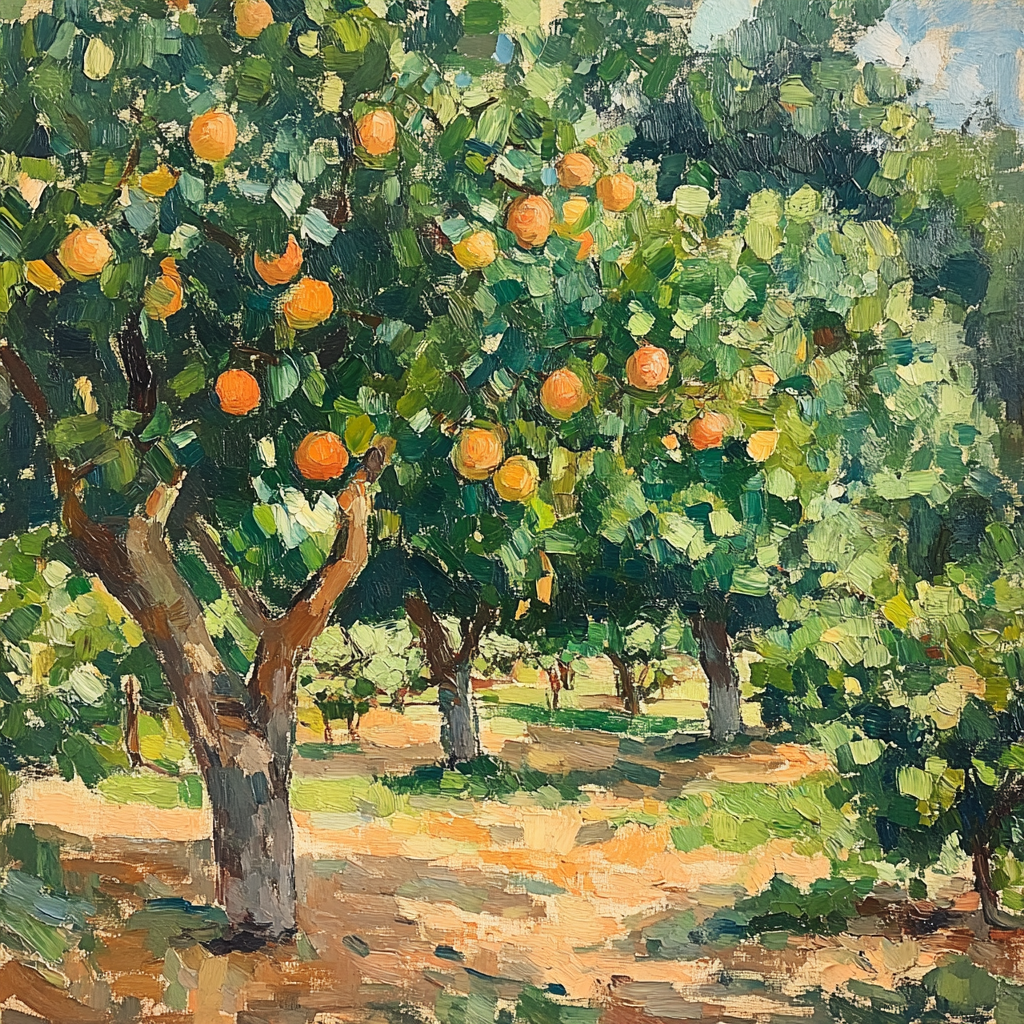 Paul Cézanne Style Geometric Orchard Scene painting number kit