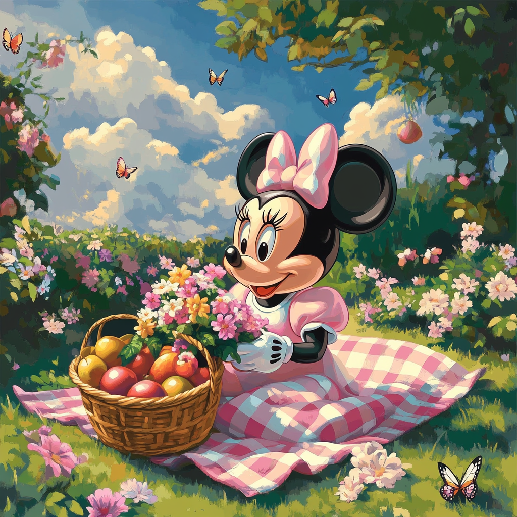Minnie Mouse Picnic Delight Disney Inspired painting number kit