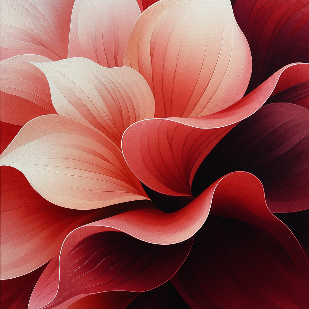 Georgia O’Keeffe Inspired Crimson Petal Close Up Paint by numbers art