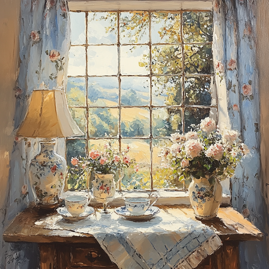 Johannes Vermeer Inspired Tea By The Window paint by number