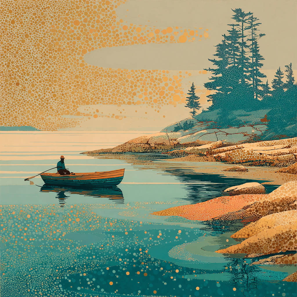 Georges Seurat Inspired Fishermen At Dawn Paint by numbers art