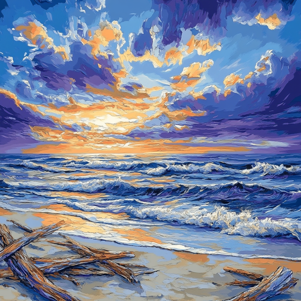 Emily Carr Inspired Celestial Coastal Reverie Number painting