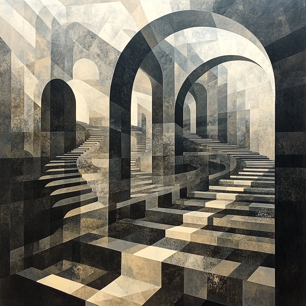 Symmetrical M C Escher Inspired Labyrinthine Patterns Paint by numbers kits