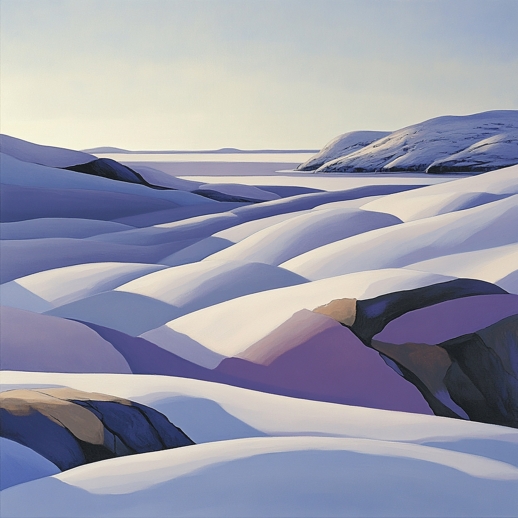 Franklin Carmichael Inspired Winter Ridge Of Lavender Shadows Painting by numbers kit